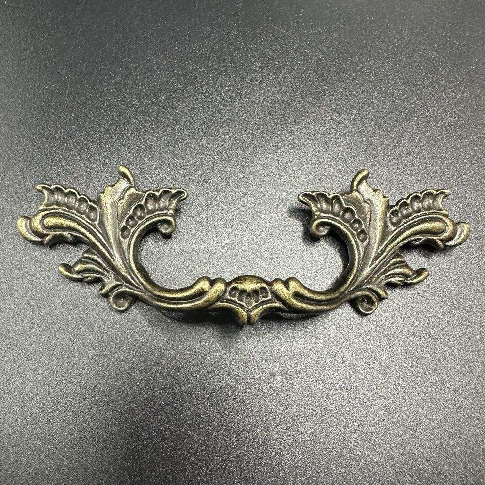 Cabinet Pulls Richelieu Floral English Style Brass Handles 3in Centers Lot 12+1